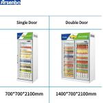 Arsenbo 480w Double Door Display Refrigerator Painted Steel Material