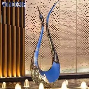 Quality Abstract Swan Stainless Steel Outdoor Sculpture 180cm Garden Decoration wholesale
