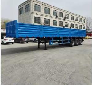 Quality 3 Axles Sidewall Open Bulk Cargo Transport Semi Trailer With Van Type 1840mm Tread wholesale