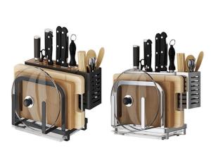 Quality SGS Multifunctional Kitchen Cutting Board Organizer / Chopping Board Storage Rack wholesale