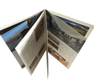 China Custom paper catalogs advertising brochure printing UV Printing Saddle Stitching on sale