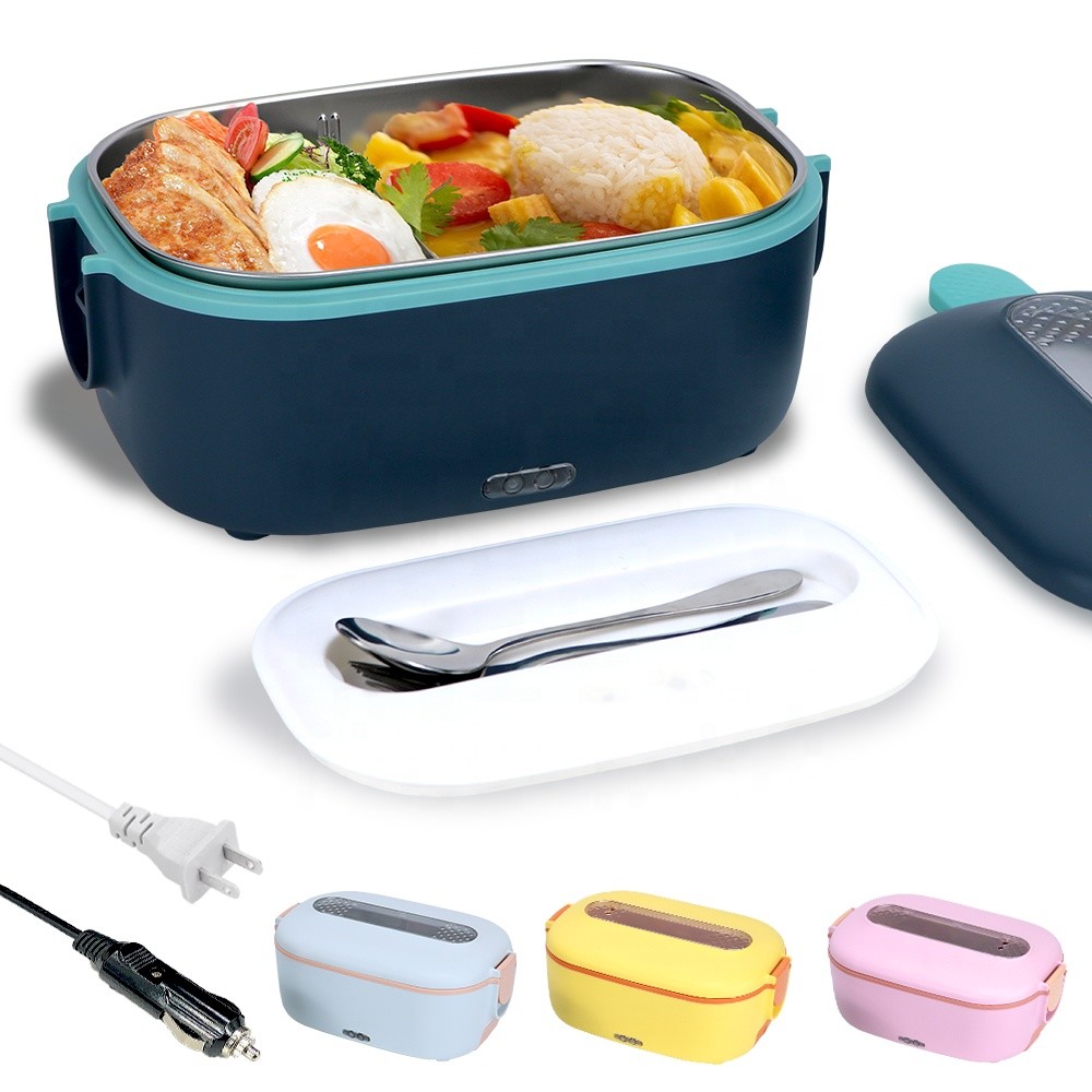 Electric Heating Lunch Box Stainless Steel Food Container Warmer Insulated Thermos Lunch Box For Adults