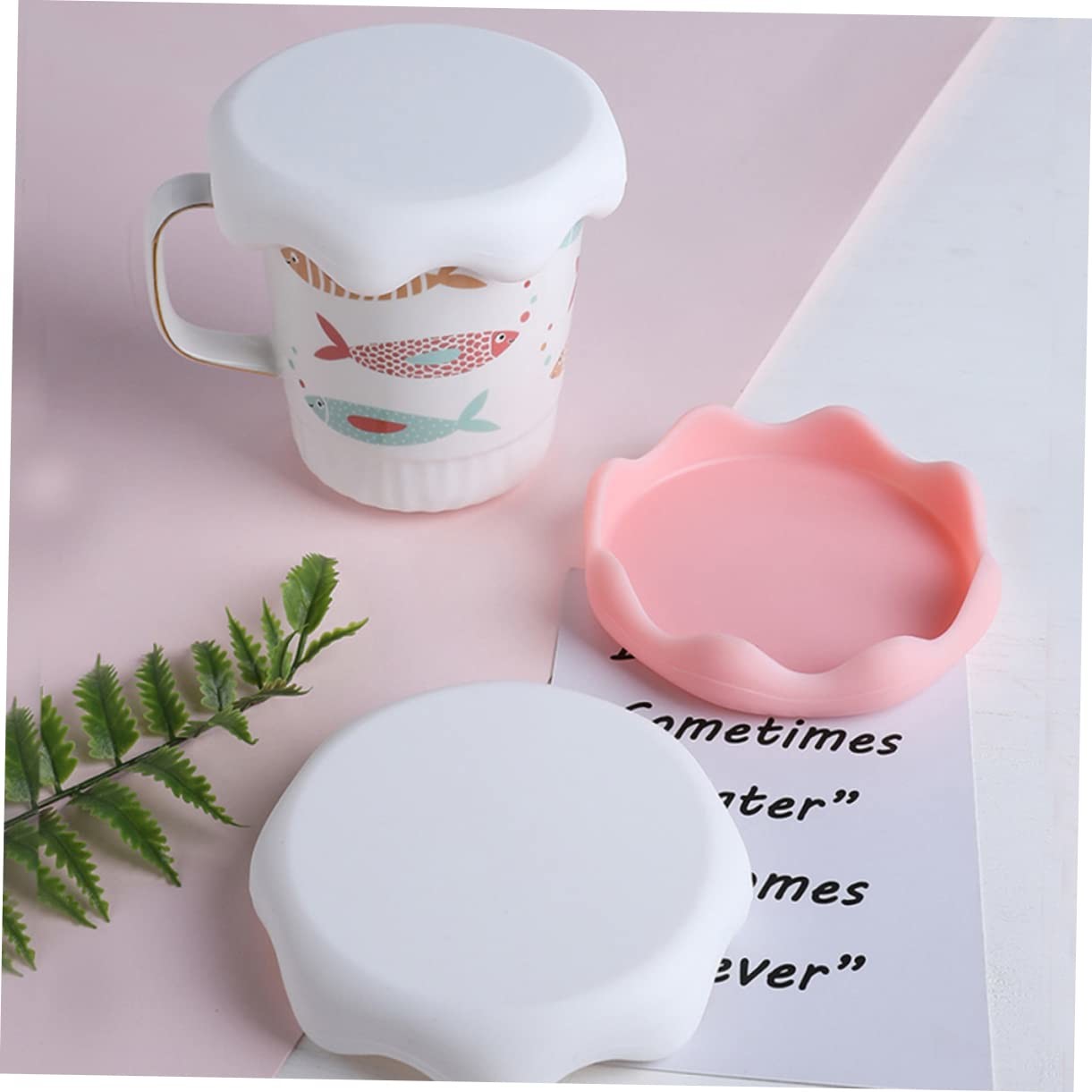 Silicone Cup Lids Set Snow Cover Drink Coaster Anti-Dust Airtight Mug Covers For Hot And Cold Drink Silicone Hot Cup Lid