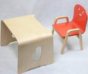 Quality kid table and smile chair-birch bentwood wholesale