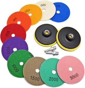 Quality 13 Packs 4 Inch Diamond Polishing Pad 1500 Grit For Marble wholesale