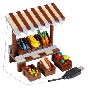 Quality City accessories street view food vegetable fruits stand shop building block wholesale