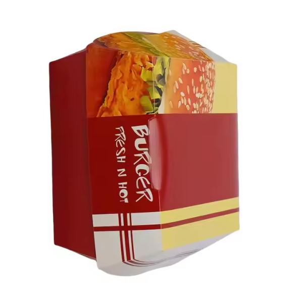 Custom Accessories Burger Box Recyclable Disposable Fast Food Paper Packaging
