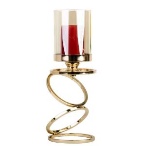 Quality European Creative Candle Holder Three Ring Metal Wrought Iron Gold Holder wholesale