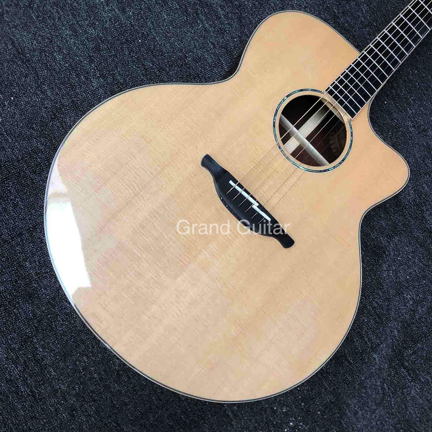 Custom Solid Cocobolo Wood Back Side Cutaway Acoustic Guitar in Natural