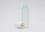 100ml Glass Cosmetic Pump Bottle Flat Shoulder Clear Green Color