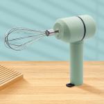 White Handheld 20W Electric Rechargeable Egg Beater With 3 Speed Adjustment