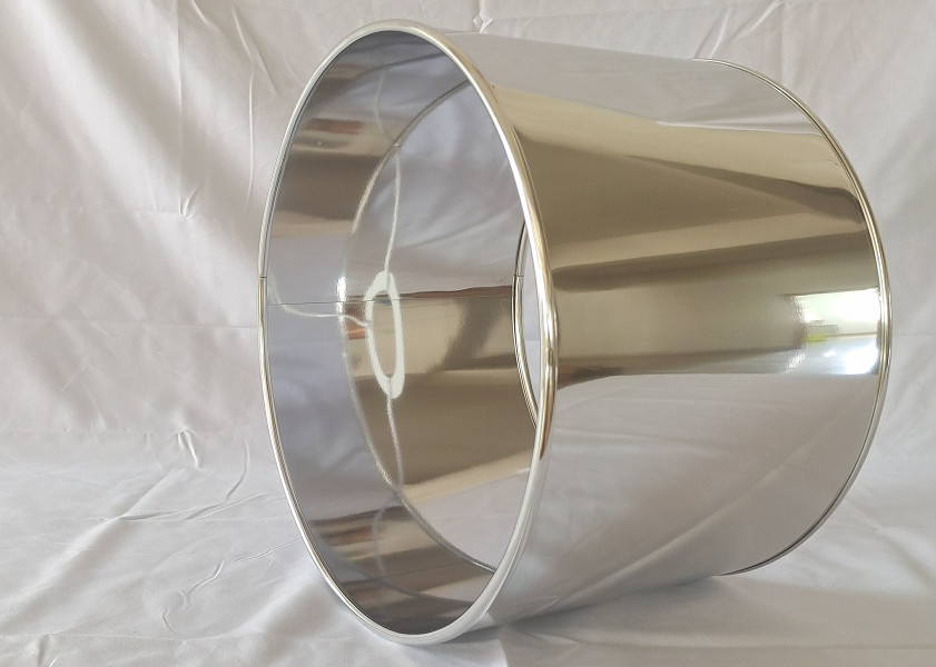 Drum Polypropylene Lampshade 200mm Shinny Sliver Polished