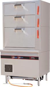 Quality Stainless 48KW Gas Food Steamer 3 Drawer For Kitchen Equipments , 900x820x1850mm wholesale