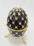 Luxury Faberge Easter Egg Decorative Earring Ring Trinket Holder Box Hand