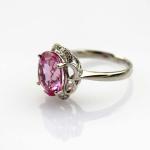 Women Jewelry 9mmx11mm Oval Pink Topaz Cubic Zircon 925 Silver Ring(R196)