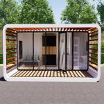 High Quality Waterproof 20ft Apple Cabin Assembled Container Glass Houses Villa