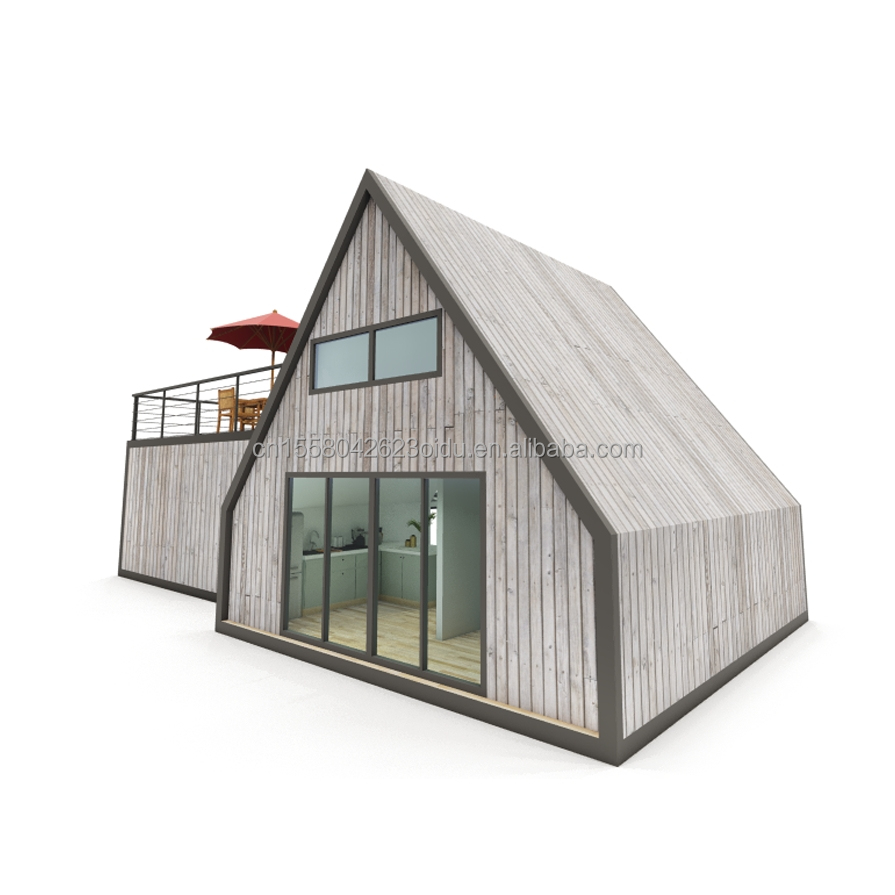 EU Modern Design Wooden Container House for Couples' Holiday or Hotel Main Structure Galvanized Steel Square Tubes