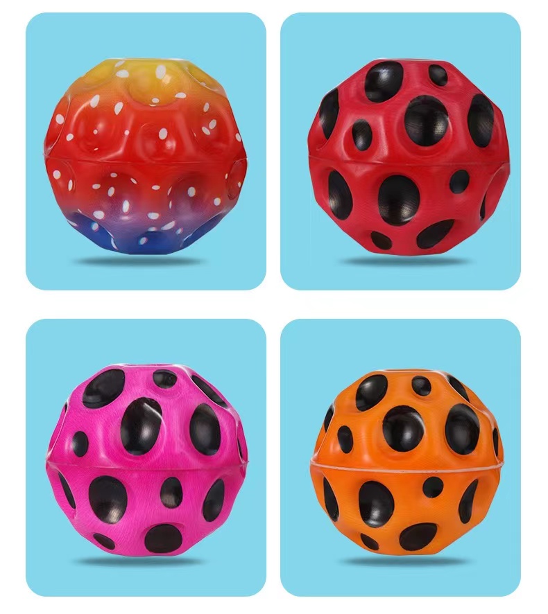 Indoor Outdoor Play Space Galaxy Bouncy Ball Stress Ball for Hand-eye Coordination