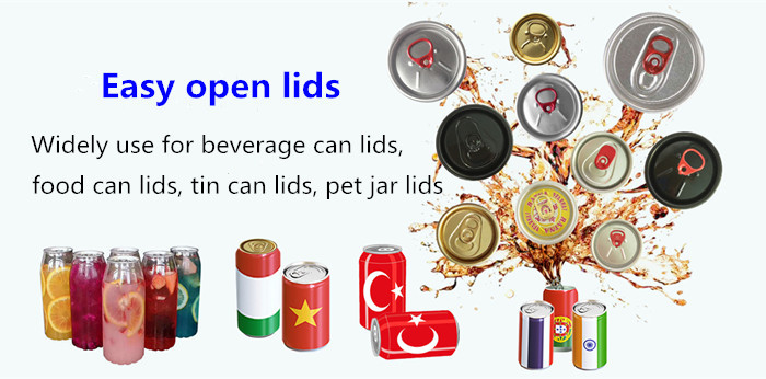 Soft Drink Round Aluminum Can Lids Gold Pilfer Proof Size 202 Can Lids