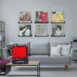 Sturdy Metal Vinyl Record Shelf Wall Mounted Polishing Silver Holder for Your