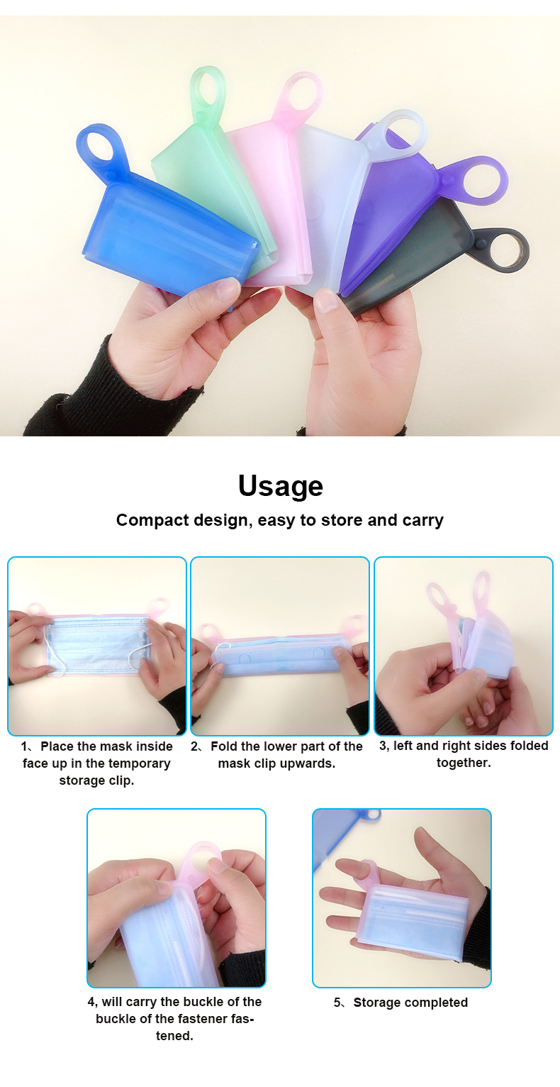 Eco Friendly 33G Dust Proof Silicone Keeper Mask Bag Clip