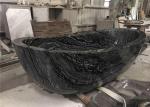Pedestal Natural Stone Bathtub Marble Material With Black Wooden Veins