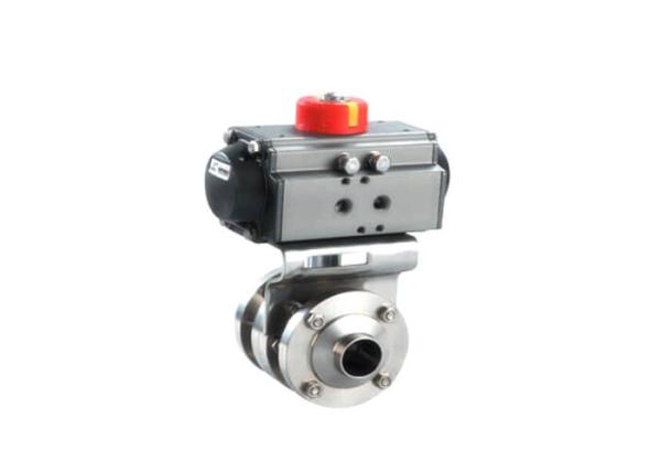 Weld Connection End Sanitary Control Valves AISI 316L Double Acting Pneumatic