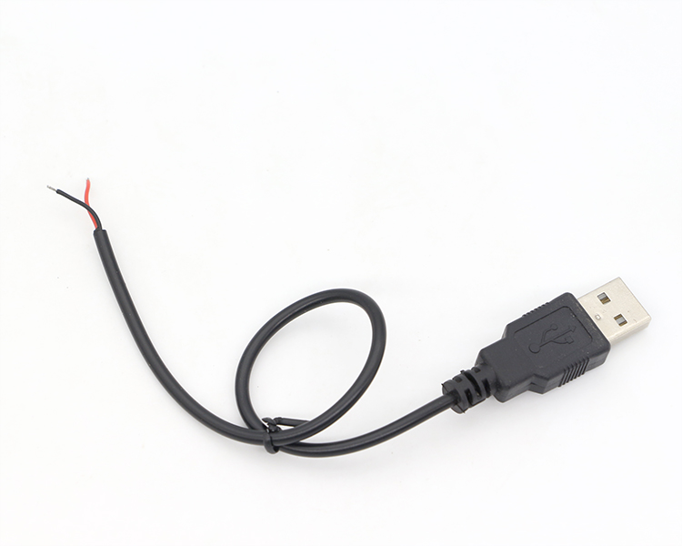 USB 2.0 A Male to Open Stripped 2 Tinned Soldering Bare Wire End Pigtail Cable