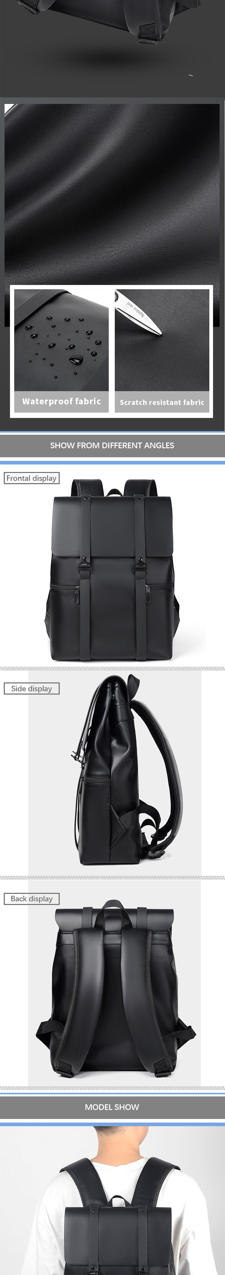 20-39Litre Modern PU Fabric Business Backpacks , Waterproof Laptop Backpack For Work