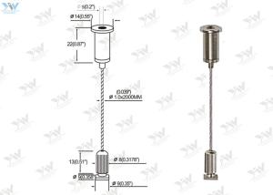 Quality 2000 Mm Height Adjustable Wire Suspension Kit For Hanging Linear Lights wholesale