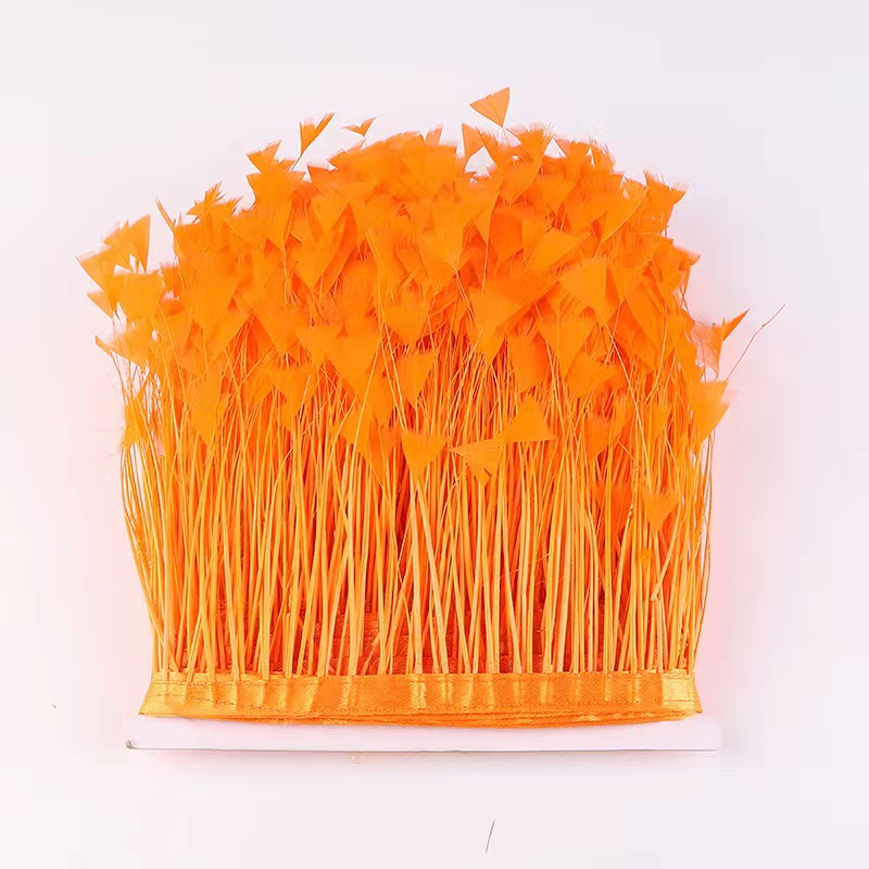4-6 inch Goose Feather Fringe Trim with Satin Ribbon Tapes Ideal and Quick Shipping