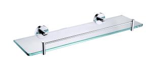 Quality stainless steel material holder dual tier glass bathroom shelf wholesale