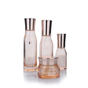 Quality 100ml 120ml Pink Transparent Lotion Bottle Skincare In Glass Packaging wholesale