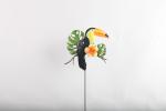 Plug In Toucan Metal Yard Ornaments Weather Resistance Garden Decorations