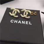 Logo Earrings in 18K White Gold Pave Diamonds Fashion Lady Jewelry Global