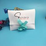 Wear Resistant White Velvet Pouch , Customized Locked Fabric Jewelry Pouch