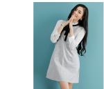 fashion high collar chiffon shirt with cotton shoulder-straps