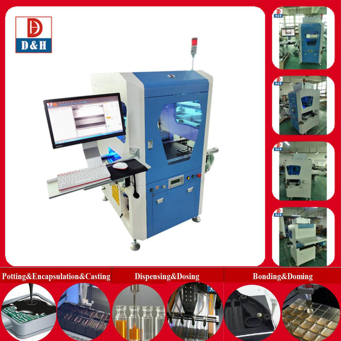 PLC Touch Screen Control System Epoxy Resin Dome Sticker Machine for Silicone Material
