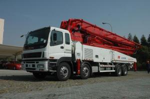Quality SHMC Cement Pump Truck 37m Boom , Air Cooling Concrete Pumping Trucks wholesale
