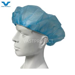 China Disposable Non Woven Round Bouffant Cap For Clean And Safe Work Environment on sale