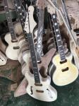 Custom 6 string electric guitar yellow tiger maple veneer rosewood fingerboard