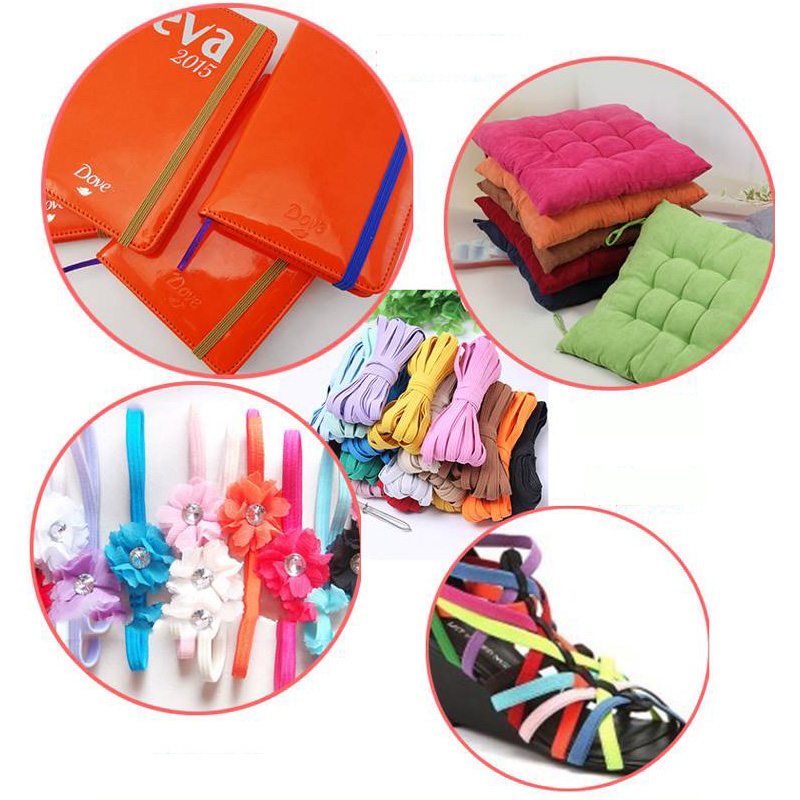 roll packing high elasticity flat elastic cord for note book color elastic band tape