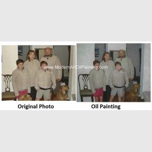 Quality Creative Family Pet Children Portrait Painting On Canvas Waterproof Bubble Film wholesale