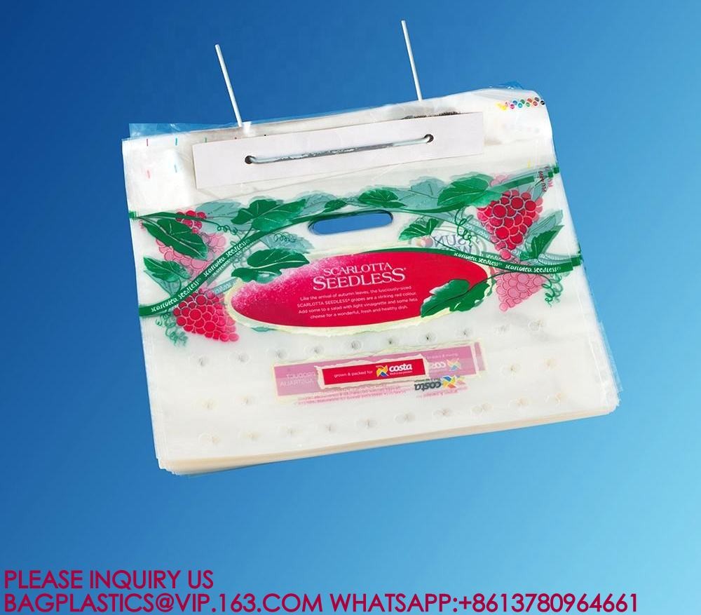 Fresh Fruit Pack Recycle PP Fruit Packaging Bag With Bottom Gusset For Grape bags Packing