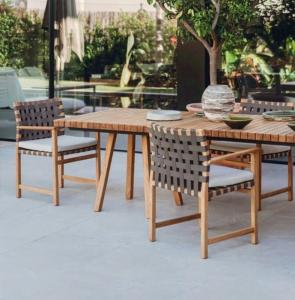 Quality Pastoral Garden Teak Wood Patio Furniture Sets Sun Proof wholesale