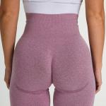 Seamless knitted moisture wicking yoga pants exercise pants sexy hip show woman