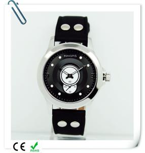 Quality Men Round steel Case 5ATM Genuine Leather Quartz Watch OEM WRIST STYLE wholesale