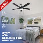 110V/120V 1stshine 5 Blade 52" Ceiling Fan with Wall Control and Decorative