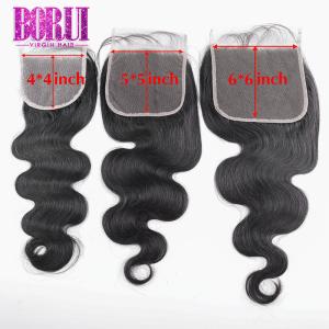 Quality Indian Human Hair Lace Closure 4x4 5x5 6x6 Transparent Lace No Shedding No Tangle wholesale