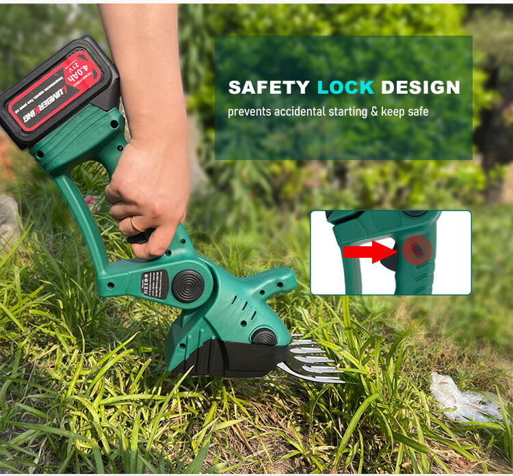Effortless Gardening Lithium-Powered Hedge Trimmer With Replaceable Grass Cutter Blades